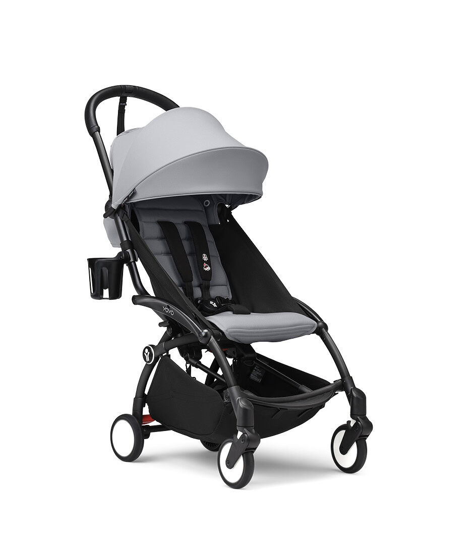 Stokke® YOYO3® 0+ Stone. Black Frame. Cup Holder, low position. galery image 4